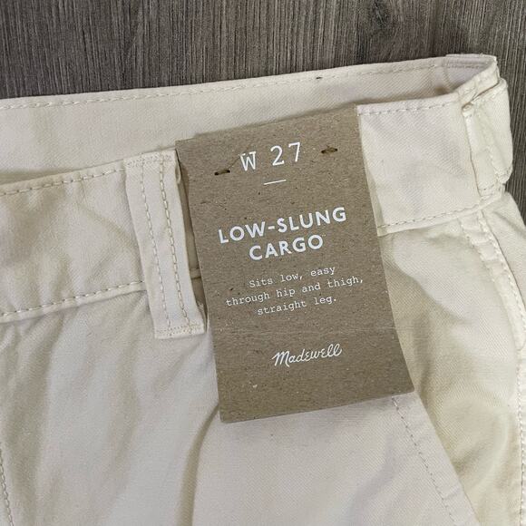 Madewell Low Slung Cargo Straight Leg Boho Trendy Pants US Women's 27 New - Picture 4 of 6